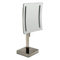 Alfi Brand Brushed Nickel Tabletop Sqr 8" 5x Magnifying Cosmetic Mirror W/ Light ABM8FLED-BN